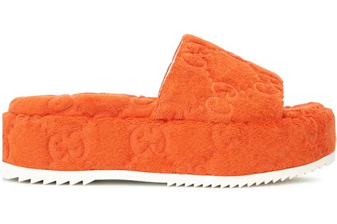 gucci pantoletten|gucci slide sandals orange.